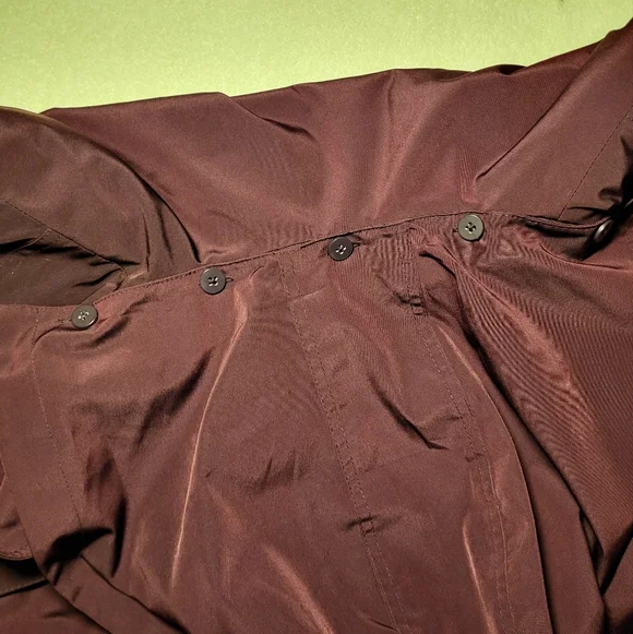 London Fog Eggplant Purple Trench Coat With Belt Tie And Removable Hood - Picture 12 of 12